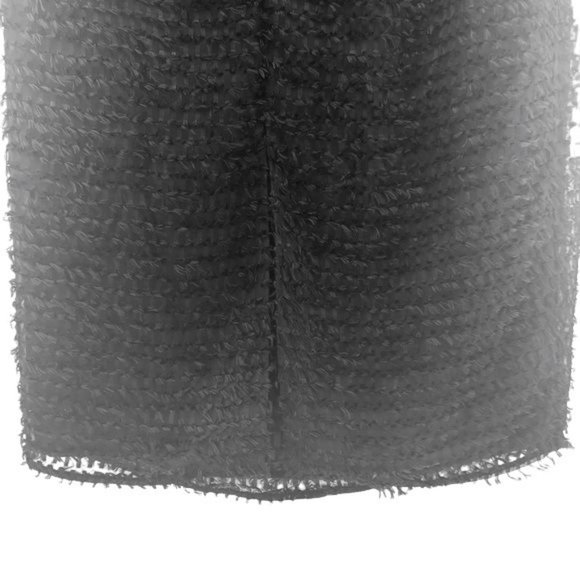 Bespoke Hand Tailored Black Eyelash Textured Formal Designer Maxi Pencil Skirt - Picture 5 of 7